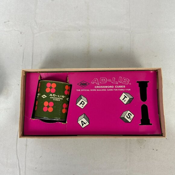 Ad-Lib Crossword Cubes 1968/72 Lowe No. 948 Vintage Word Building Game - Picture 4 of 5